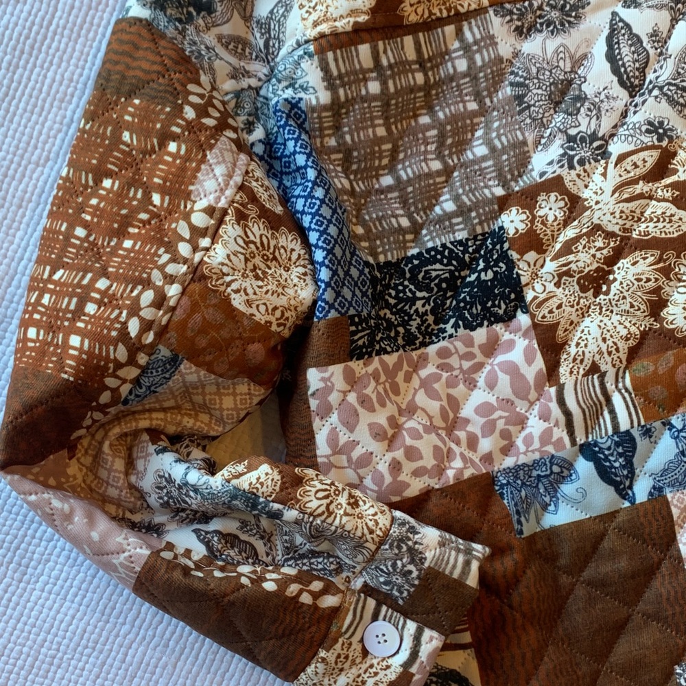 Cider Patchwork Brown Blazer Jacket - Picture 12 of 16